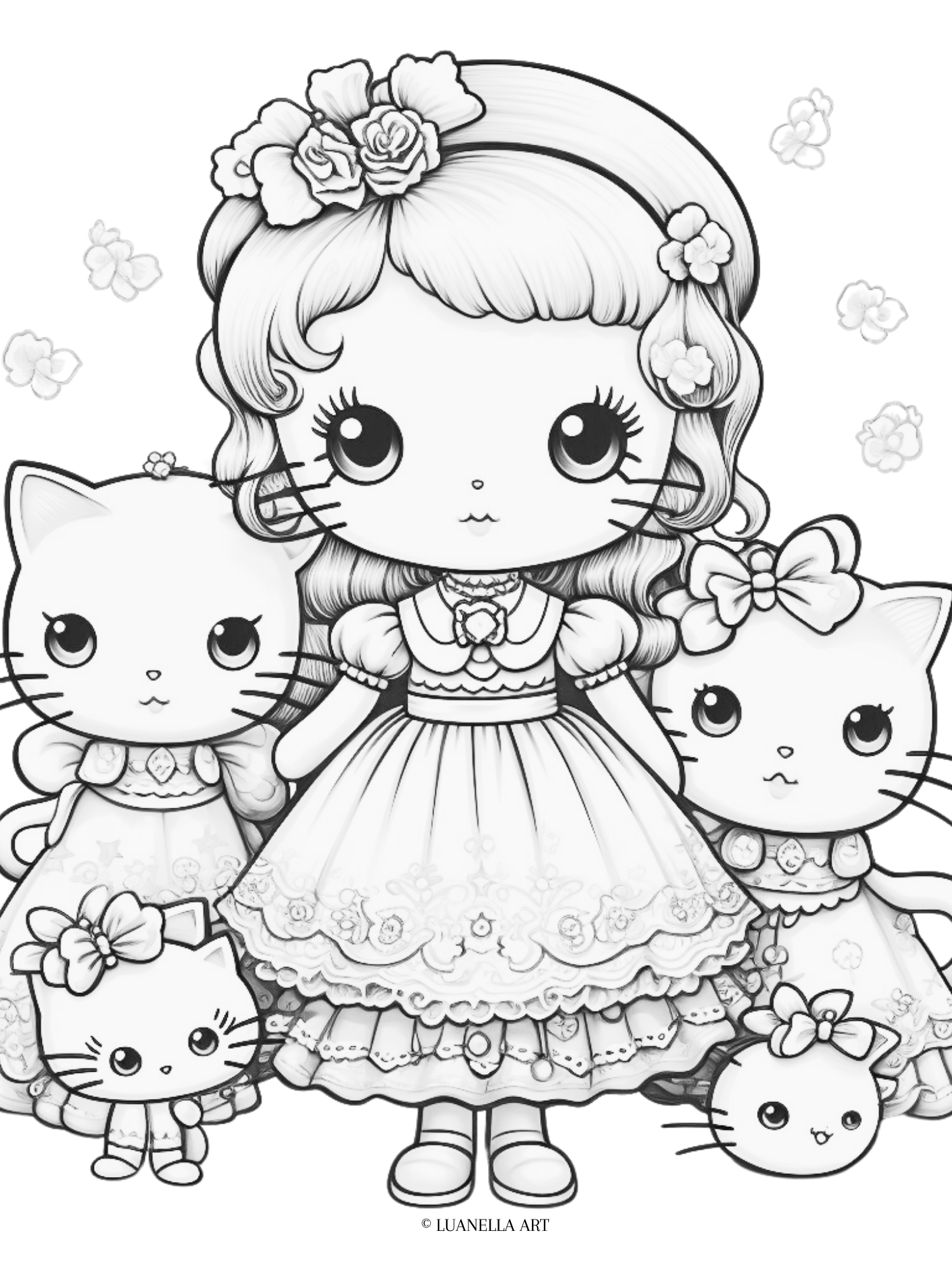 Sanrio family coloring page  Instant Digital Download – Luanella Art
