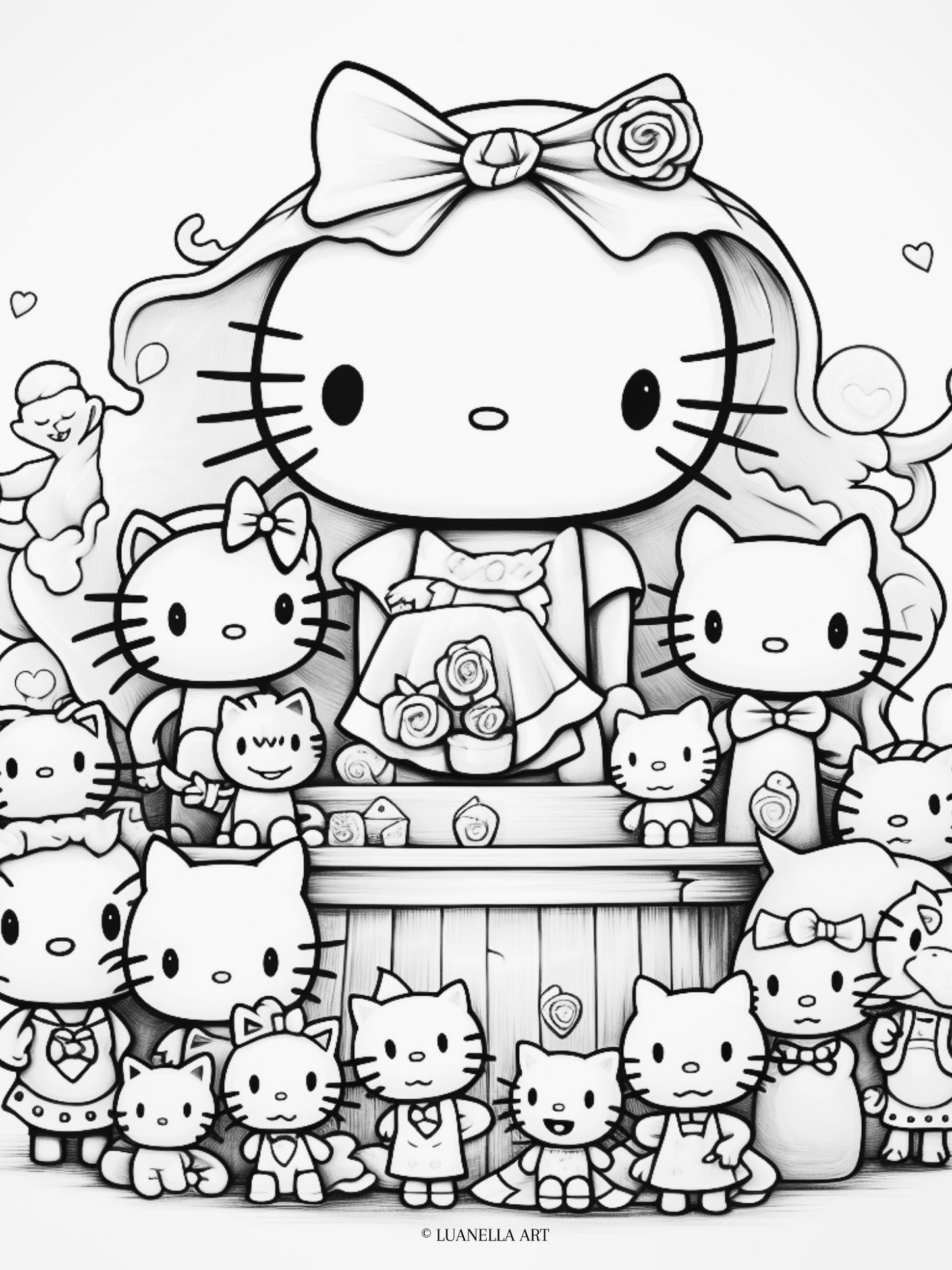 Sanrio, Hello Kitty characters | Coloring Page | Instant Digital Download