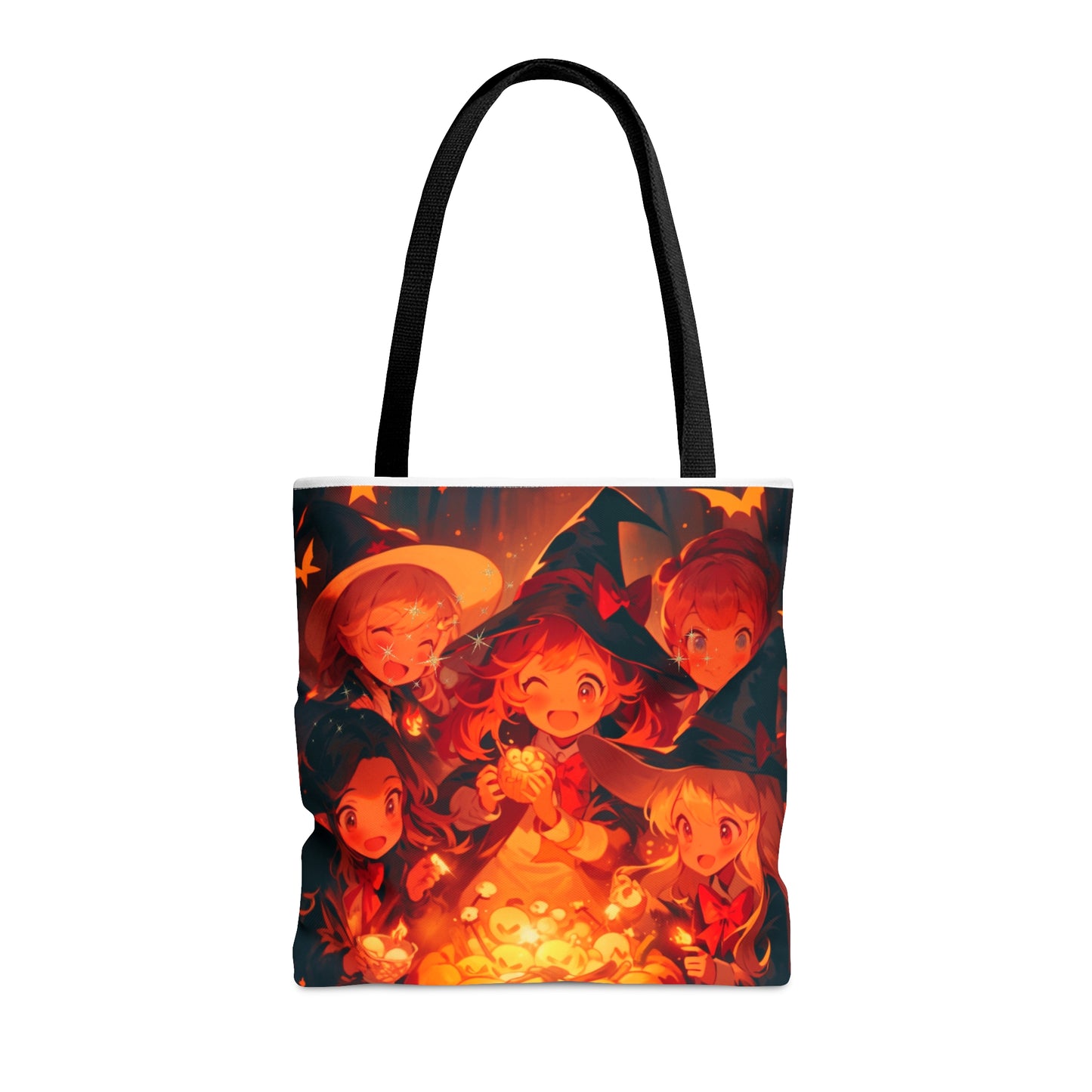 Young Witches with pumpkins | Original Art |Tote Bag | All over print, 2 sided