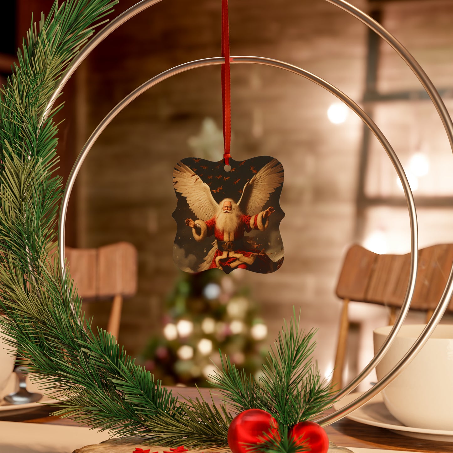 Santa Clause | Christmas Tree Ornament | Aluminum | (Avaialble as 1pc, 5pcs, 10pcs, 20pcs)