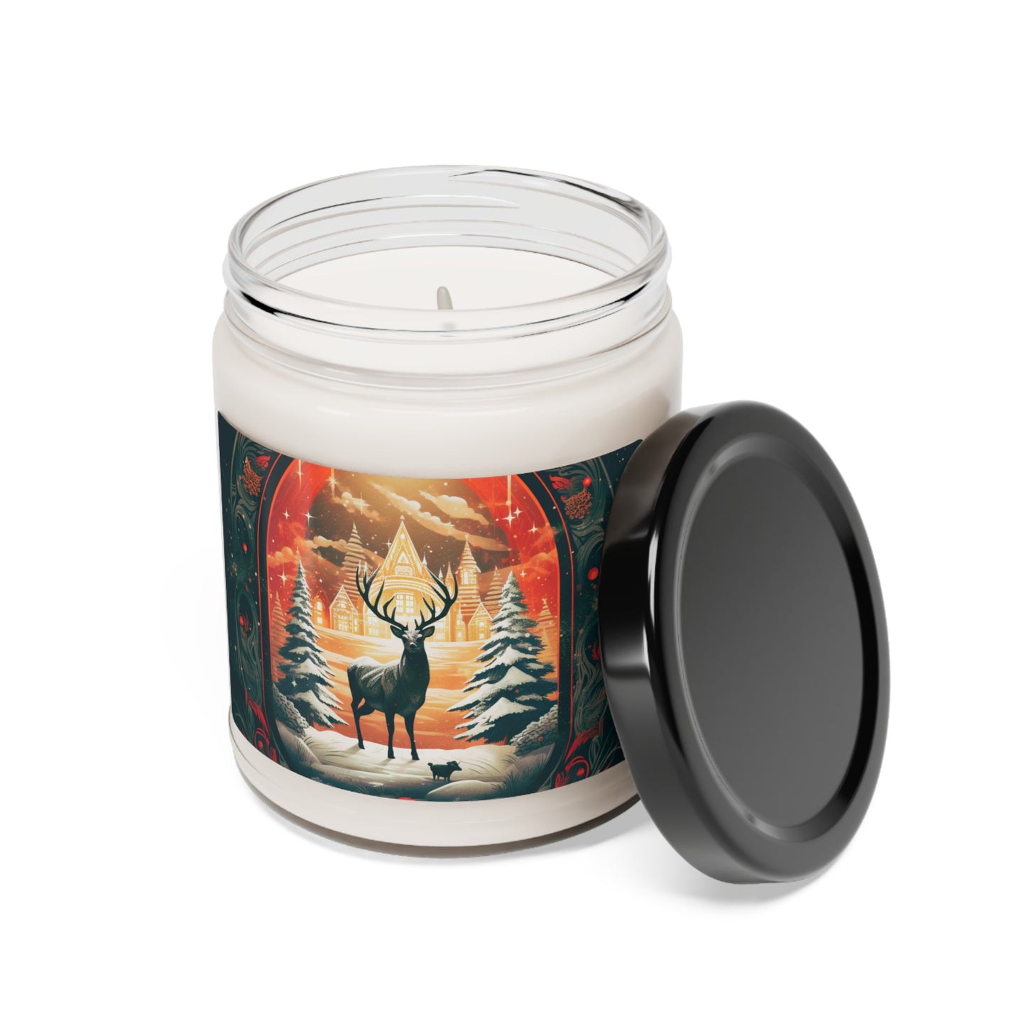 Reindeer in the winter | Scented Soy Candle | 9oz |  50-60 hours of Burning Time