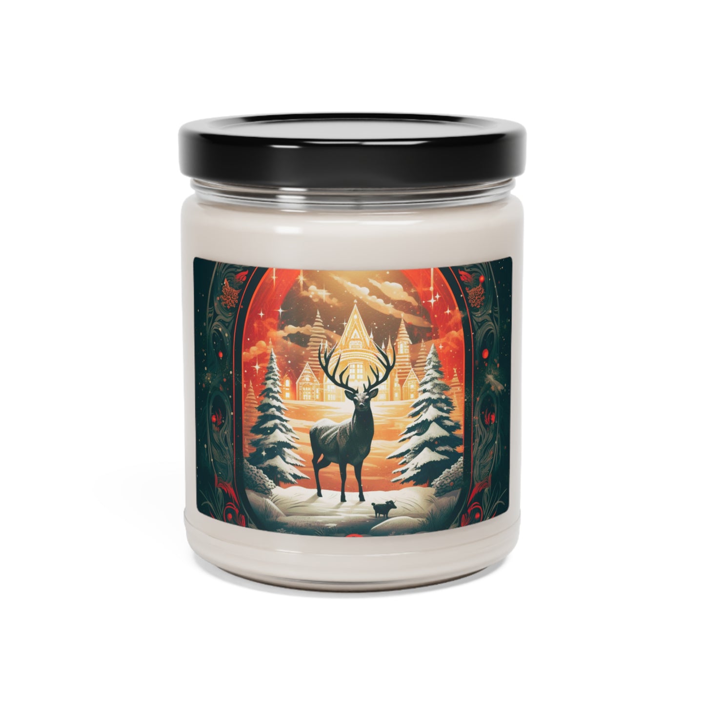 Reindeer in the winter | Scented Soy Candle | 9oz |  50-60 hours of Burning Time