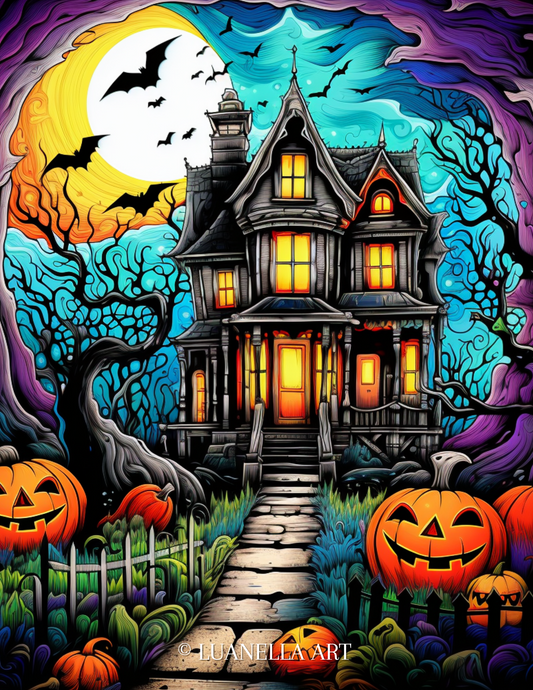 Super Scary Haunted House | Art Print | Instant Digital Download