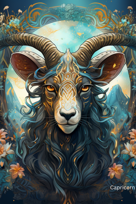 Capricorn Zodiac Artwork | Instant Digital Download