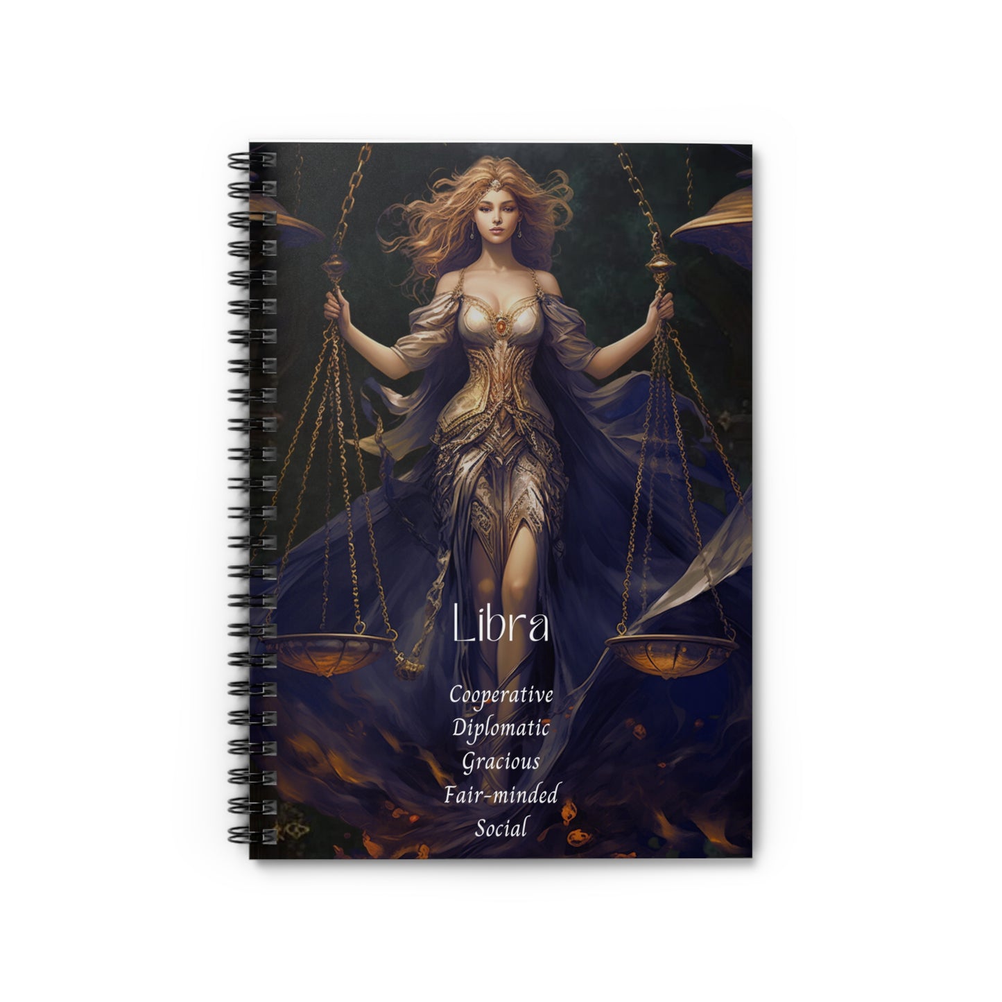 Libra Traits | Original Art | Spiral Notebook - Ruled Line