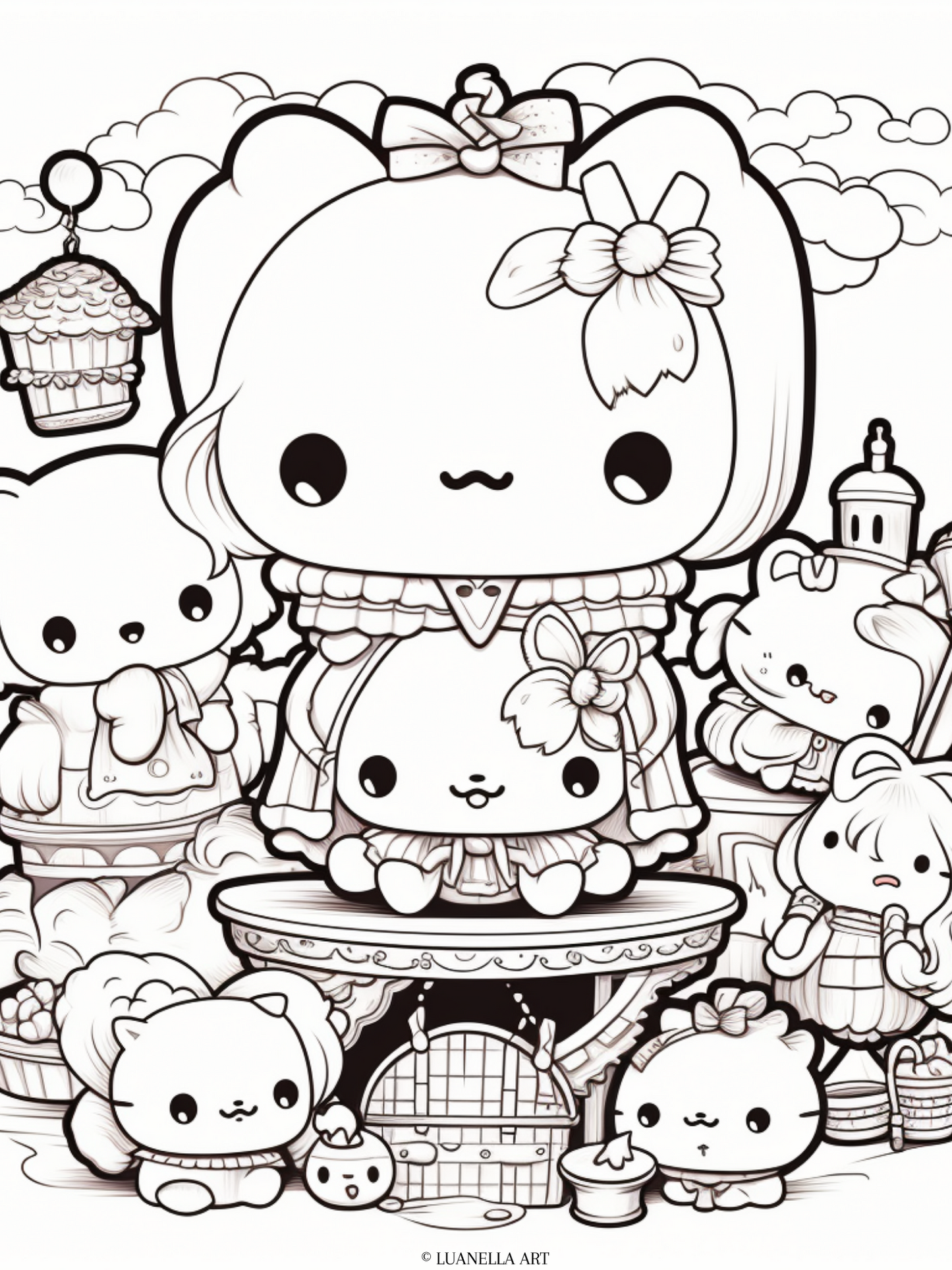 Squishmallow get together | Coloring Page | Instant Digital Download