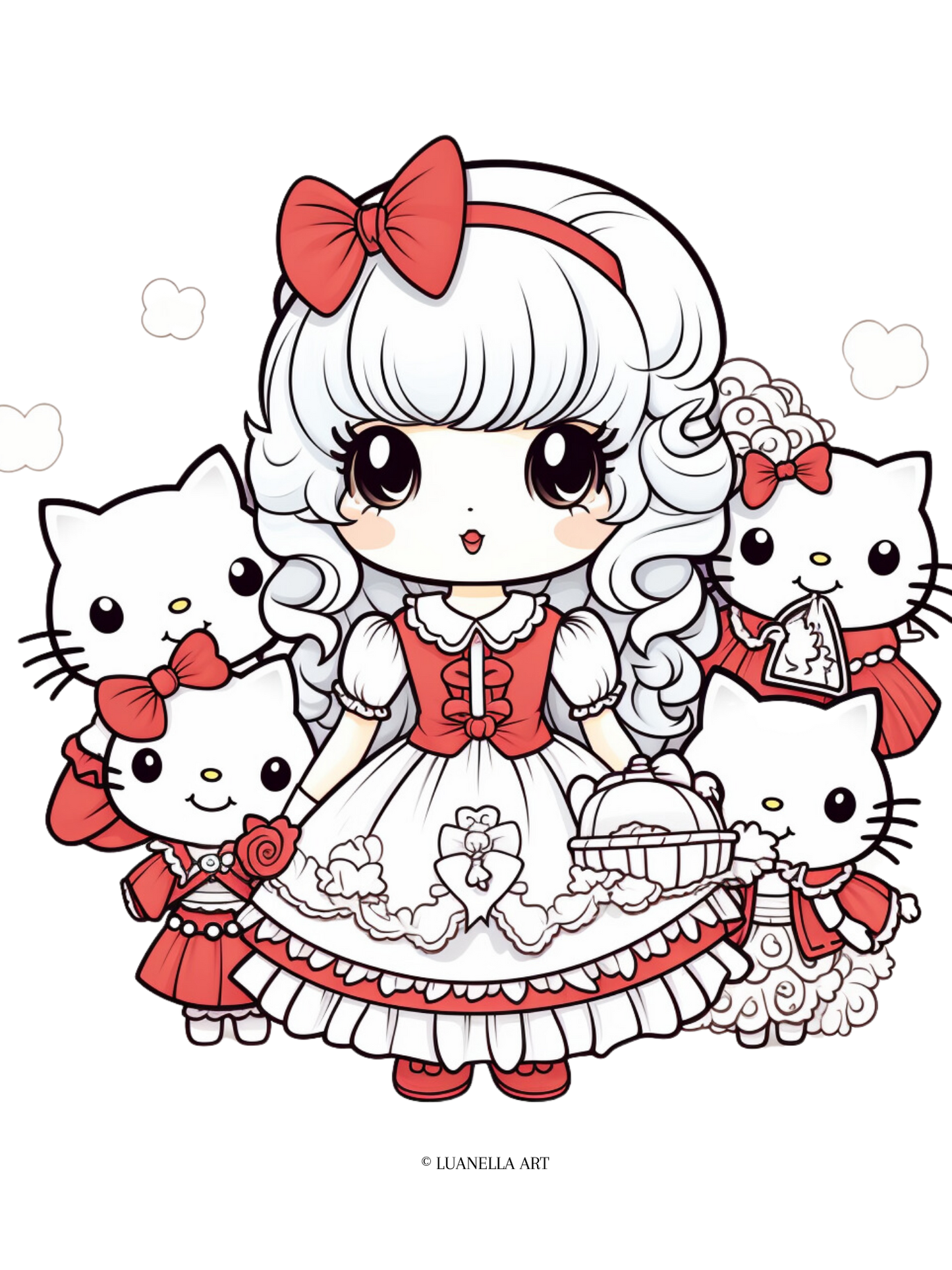 My Melody, Hello Kitty, Mimmy, Sanrio friends | Coloring Page | Instant Digital Download