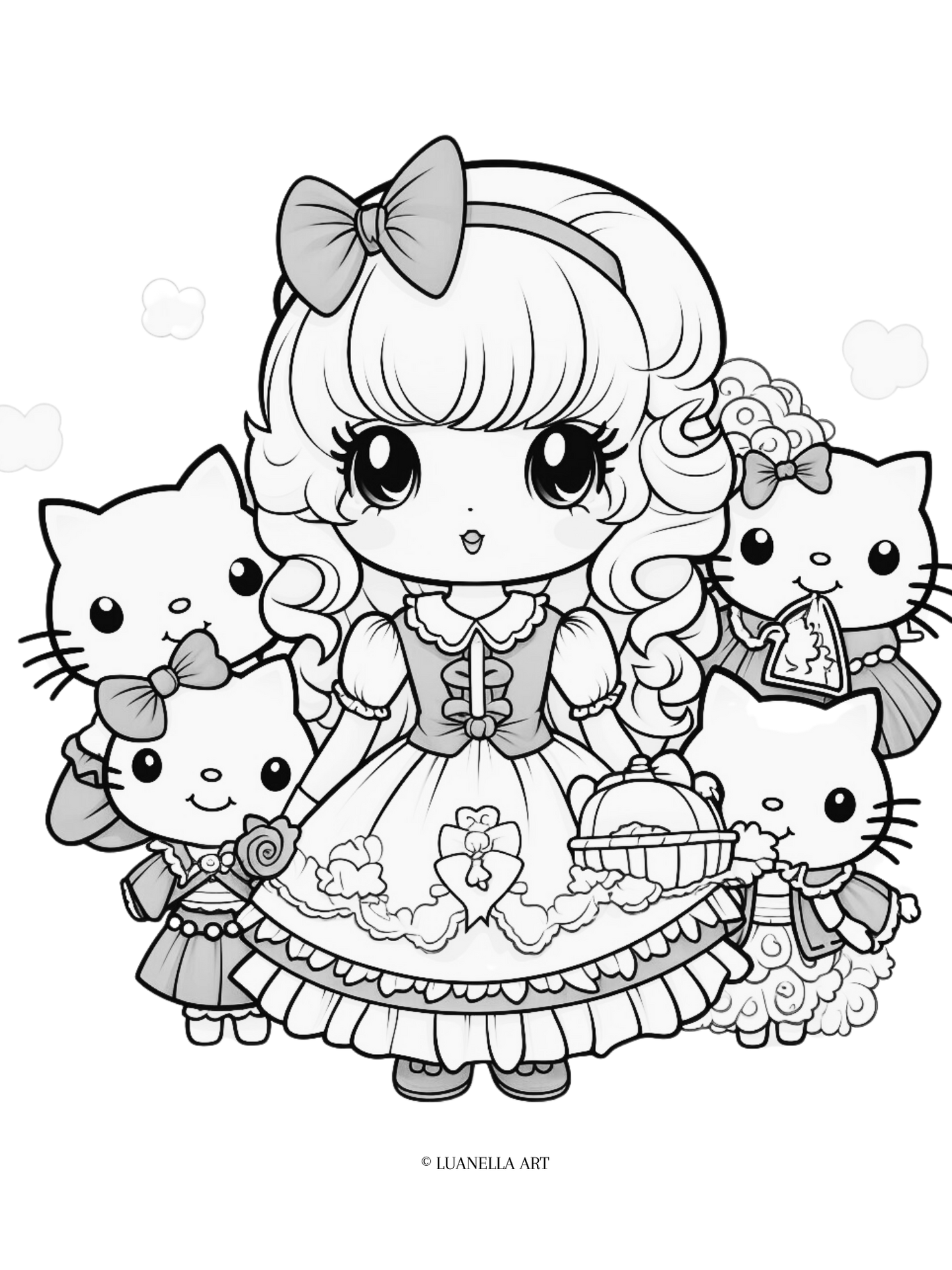 My Melody, Hello Kitty, Mimmy, Sanrio friends | Coloring Page | Instant Digital Download