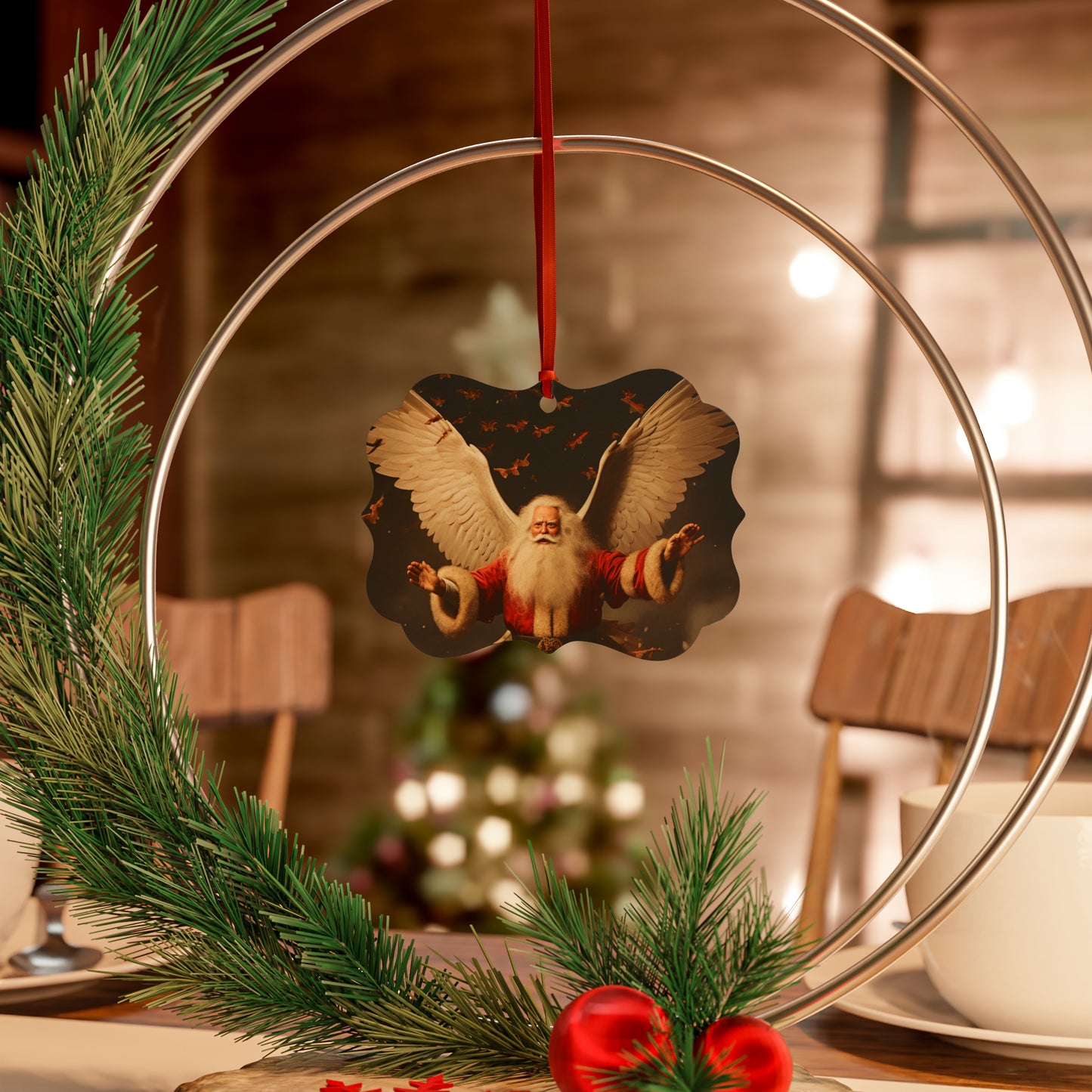 Santa Clause | Christmas Tree Ornament | Aluminum | (Avaialble as 1pc, 5pcs, 10pcs, 20pcs)
