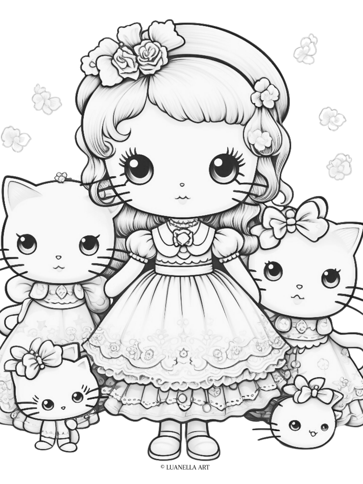 Sanrio family coloring page  | Instant Digital Download