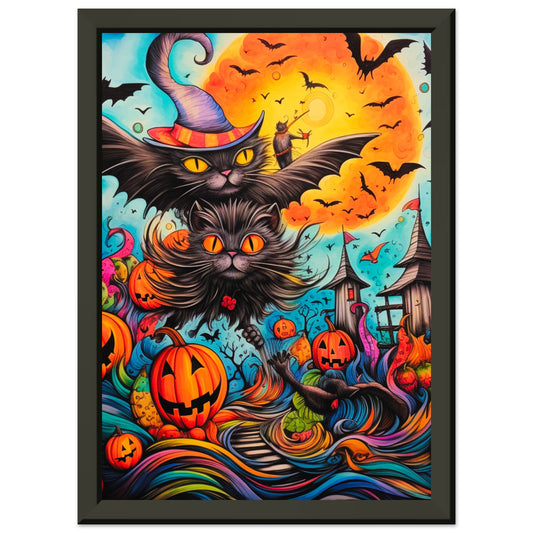 Halloween bats | Original Art| Premium Semi-Glossy Paper Metal Framed Poster