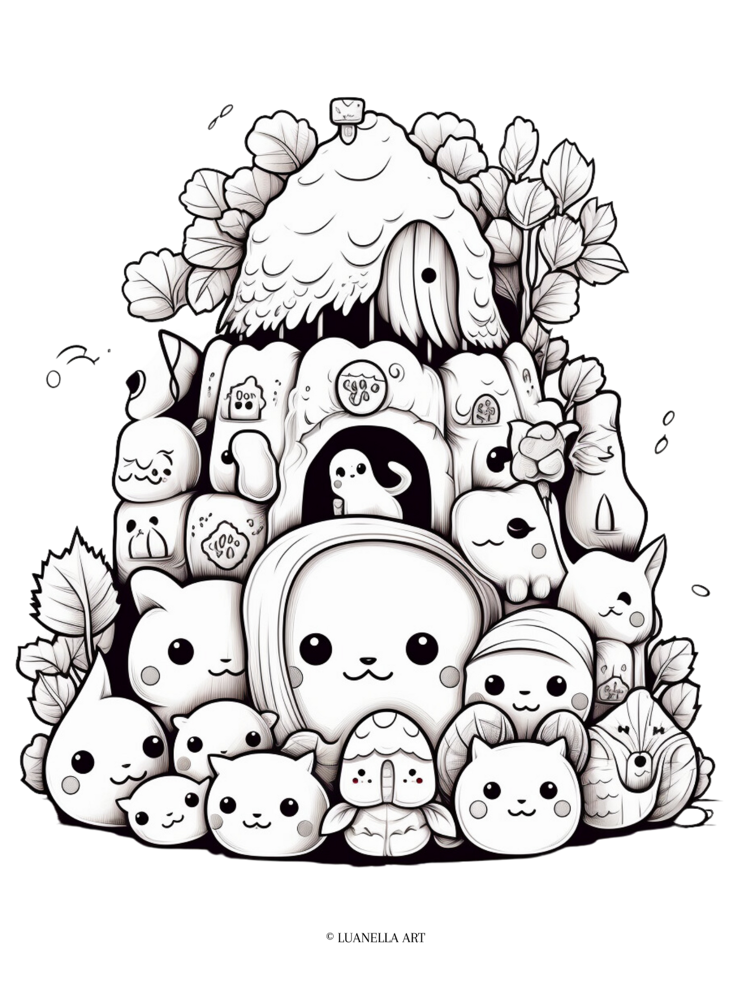 Squishmallow group | Coloring Page | Instant Digital Download
