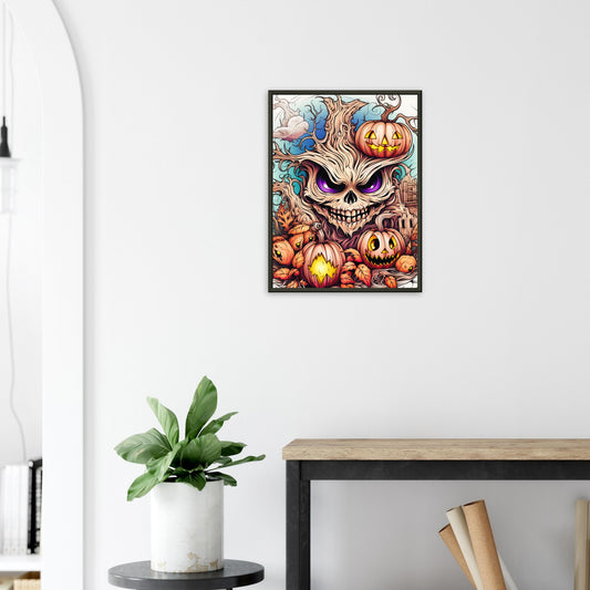 Skull tree and Pumpkins | Original Wall art