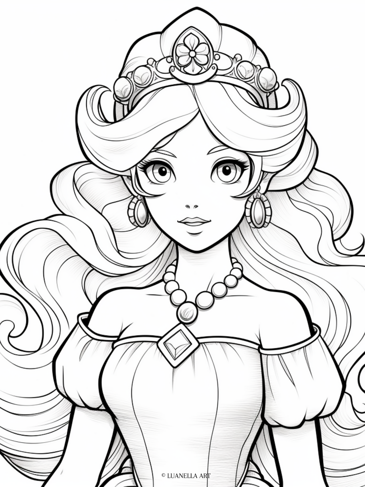 Princess Peach | Coloring Page | Instant Digital Download