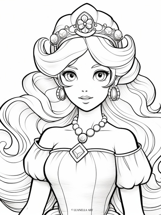 Princess Peach | Coloring Page | Instant Digital Download