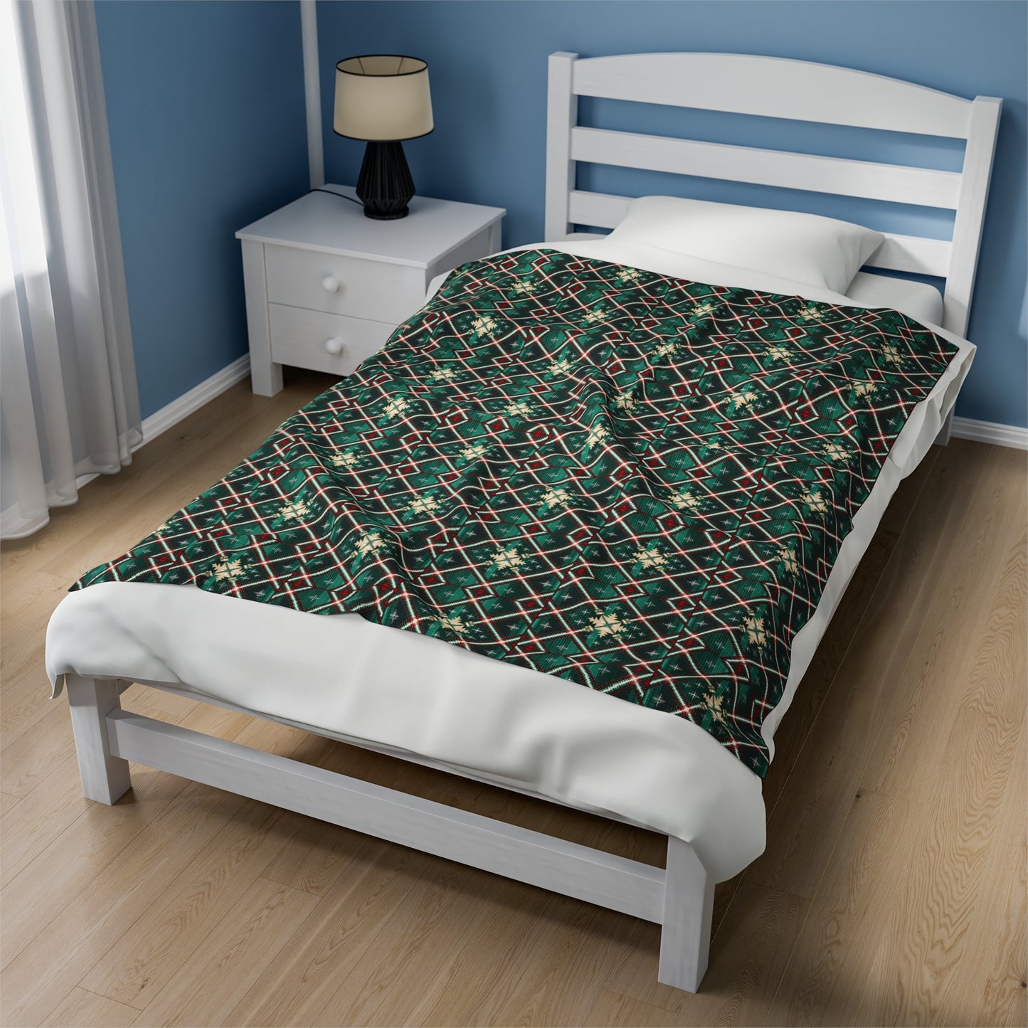 Christmas Pattern Blanket | Velveteen Plush Blanket | 2 sizes available