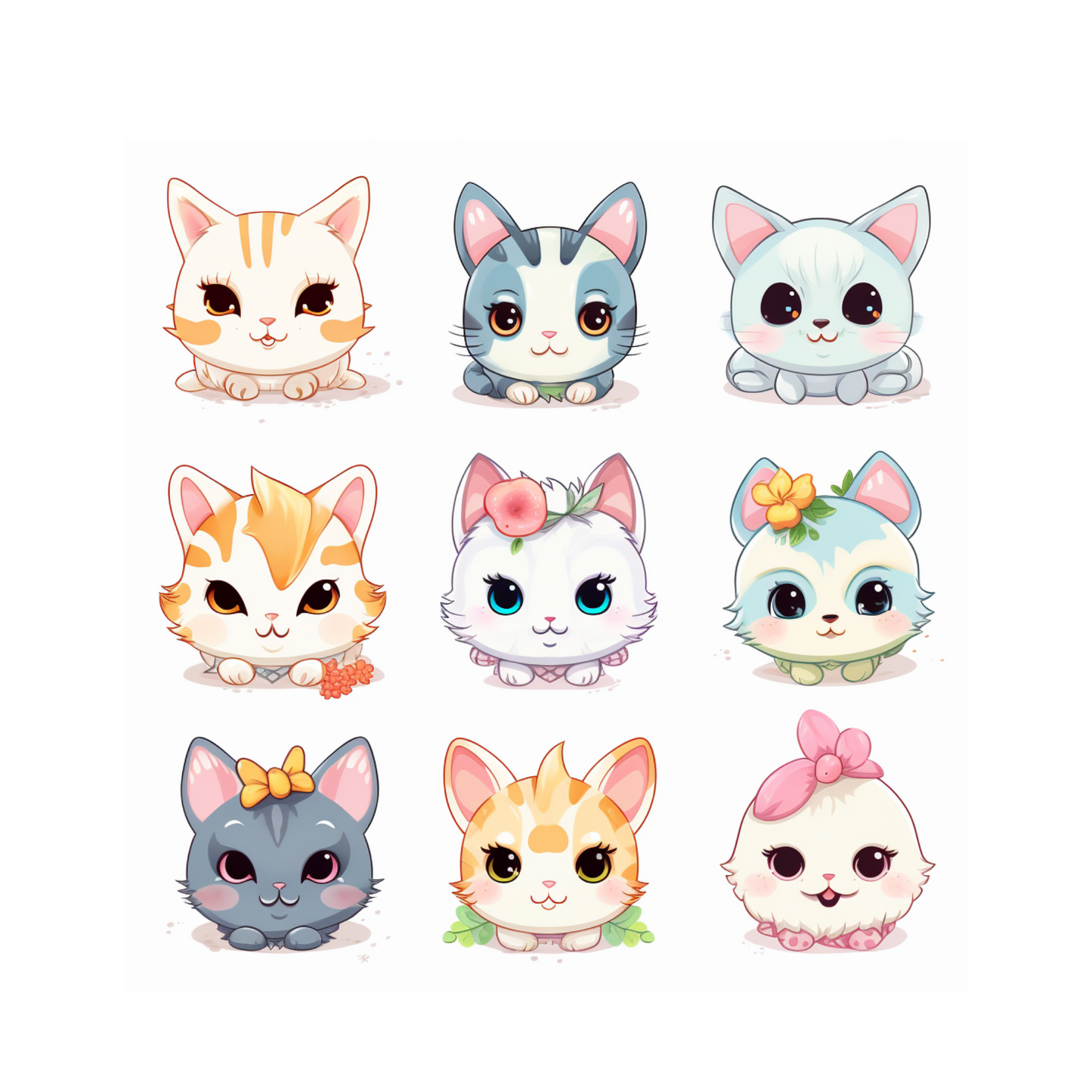 Cute Anime Cat Tattoo Art | High resolution PNG file | Instant download
