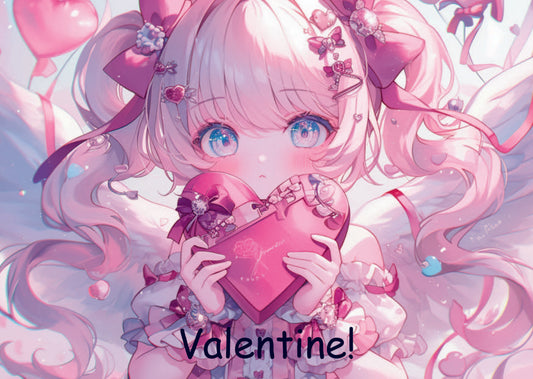 Anime Girl Valentine Card $2