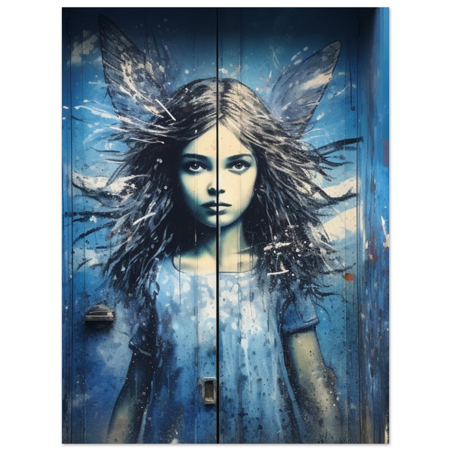Blue angel graffiti | Original Wall art