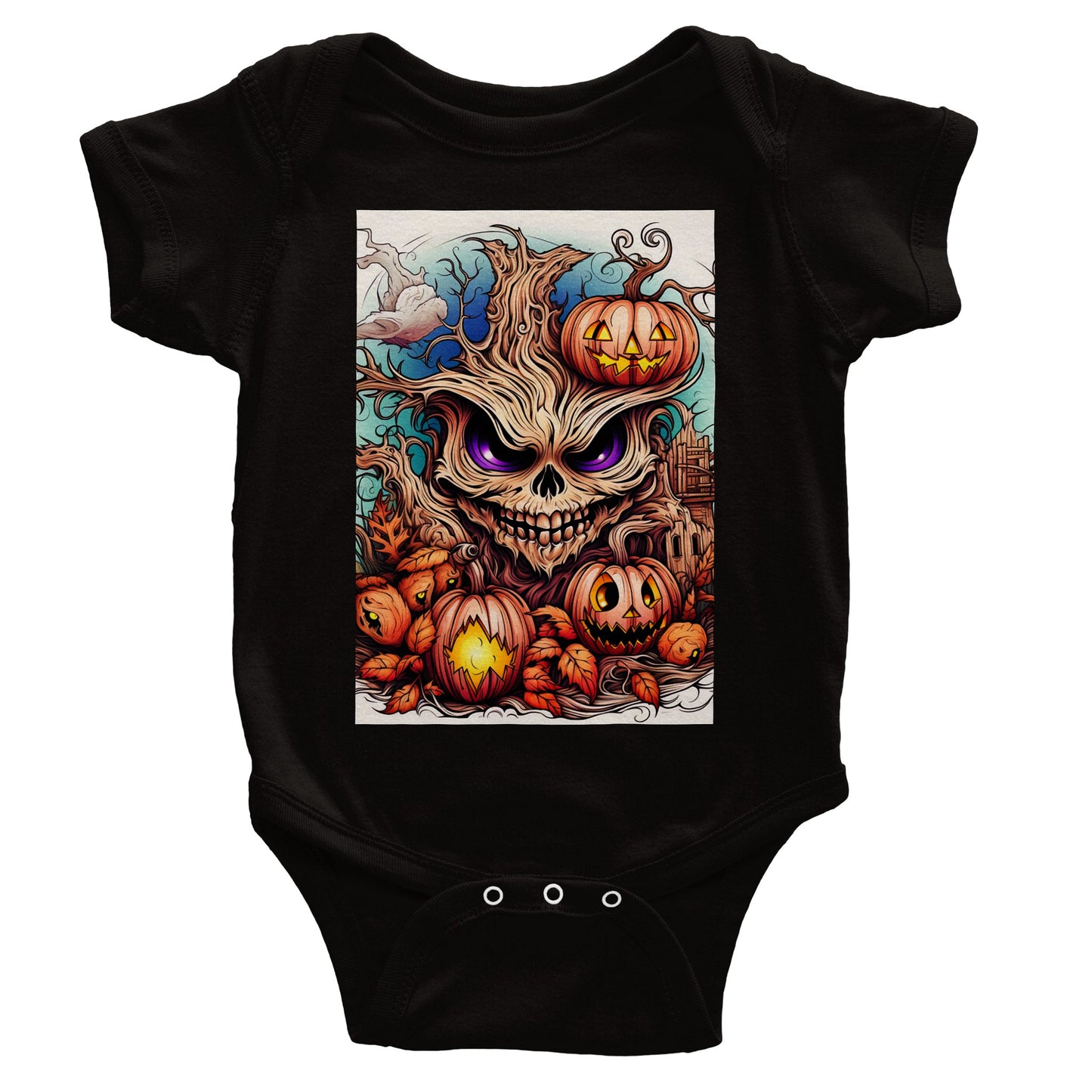 Skull tree and Pumpkins | Unisex Kids crew neck T- shirt