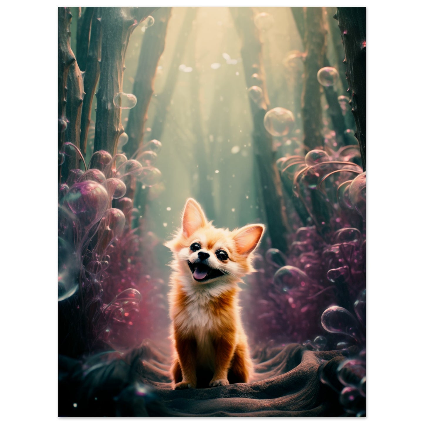 Chihuahua fantasy forest | Premium Matte Paper Poster | Original Wall Art