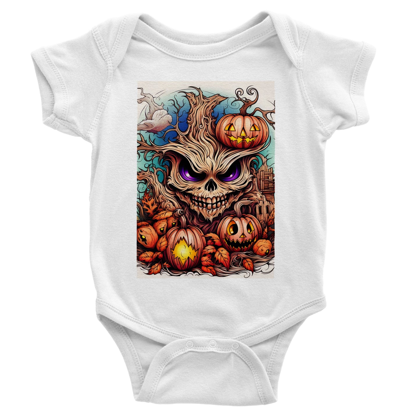Skull tree and Pumpkins | Unisex Kids crew neck T- shirt
