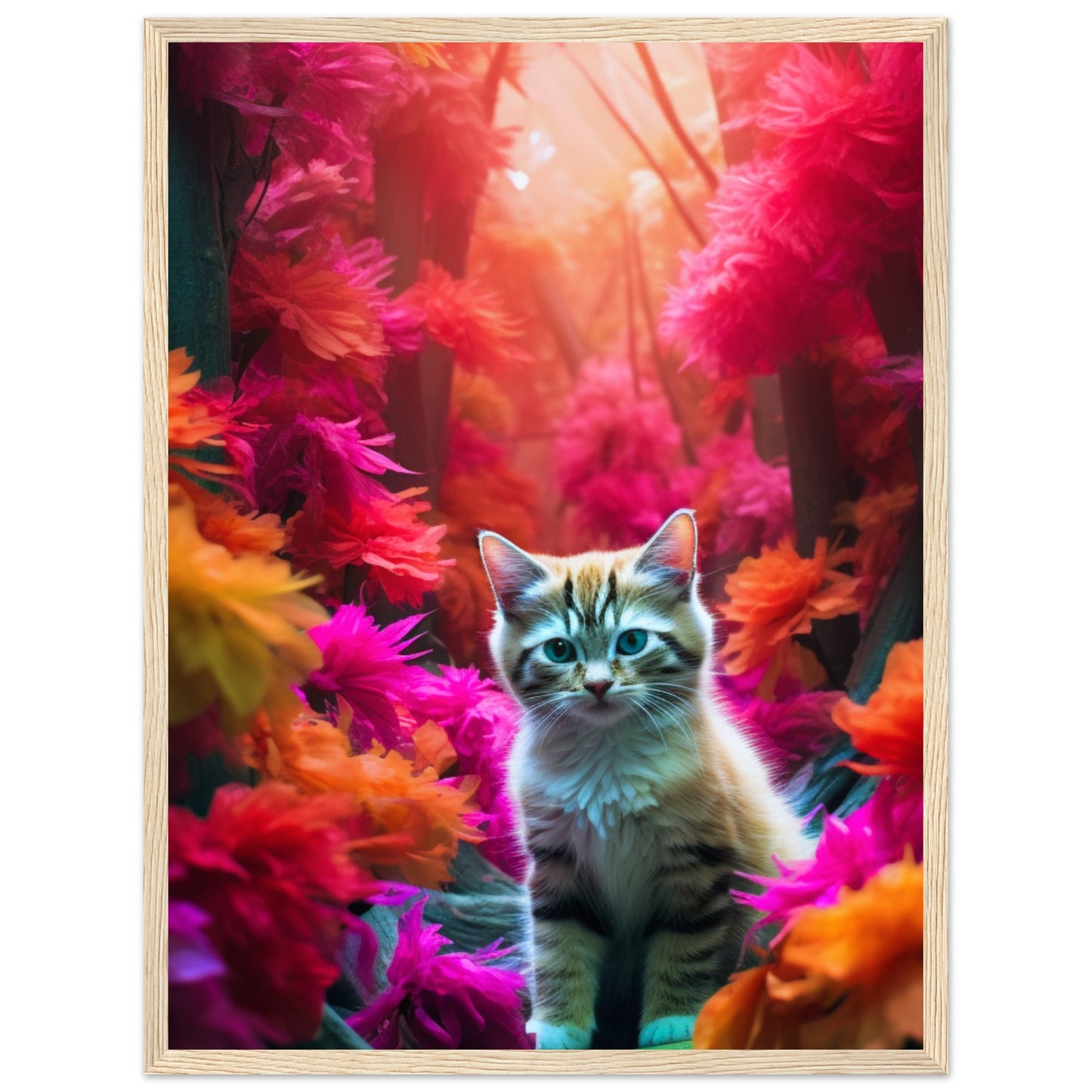 Kitten in colorful forest | Original Wall Art